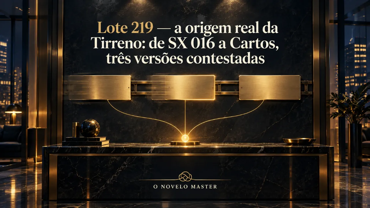 Arte de divulgação gerada por inteligência artificial: Lote 219 — a origem real da Tirreno: de SX 016 a Cartos, três versões contestadas